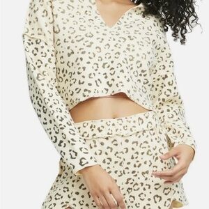 Free People Beige Leopard Print Pajama Set